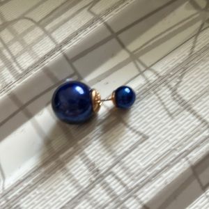 Dior earring single double blue ball